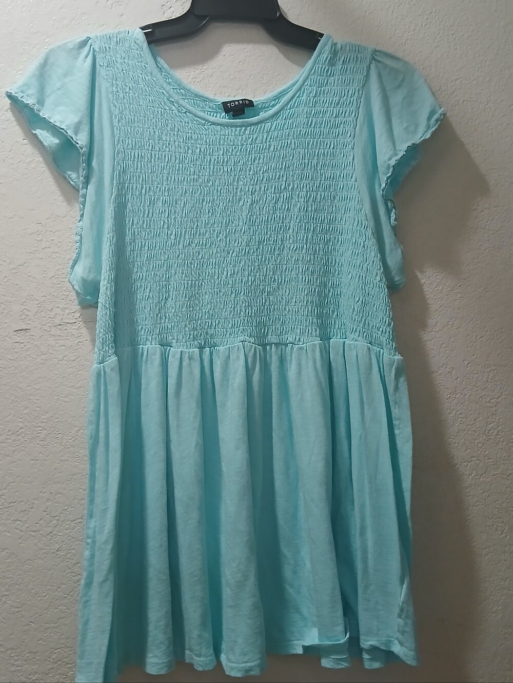 torrid size 4 torrid  Aqua Smocked Bodice Flutter Sleeve Kids Dress